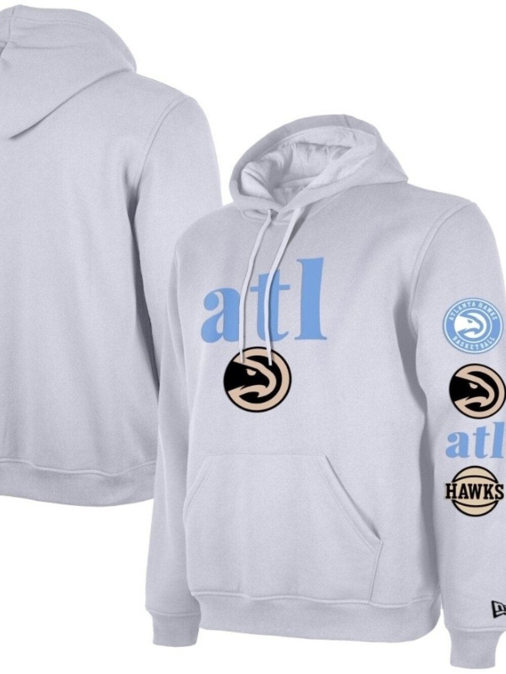 New Era White and Blue ATL Hoodie